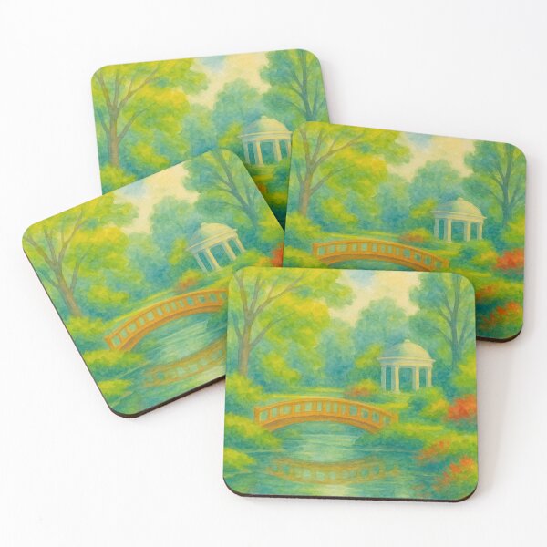 Item preview, Memphis Botanical Gardens Watercolor Painting – Bridge and Gazebo Scene designed and sold by NotARealGrownUp.