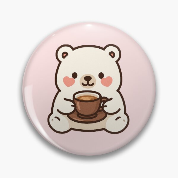 Item preview, Kawaii Polar Bear with Espresso designed and sold by art-by-mel.