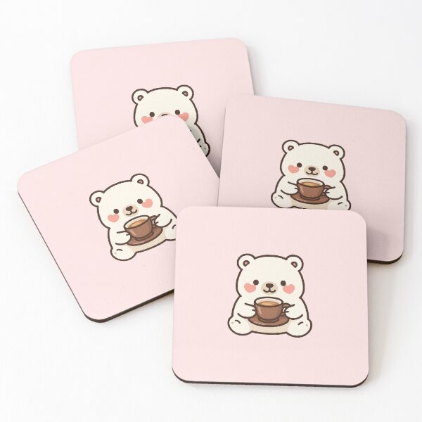 Item preview, Kawaii Polar Bear with Espresso designed and sold by art-by-mel.