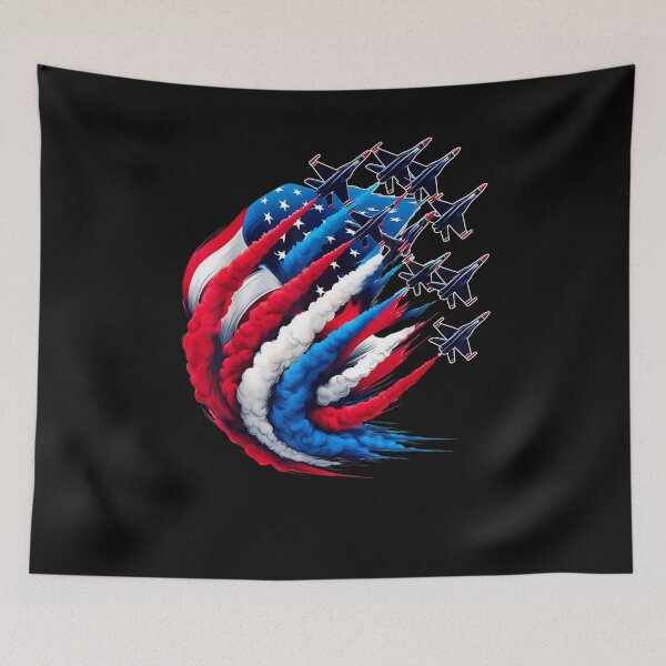 Item preview, Patriotic Red White Blue USA Flag Fighter Jets 4th of July designed and sold by Juan Pedro Matta.