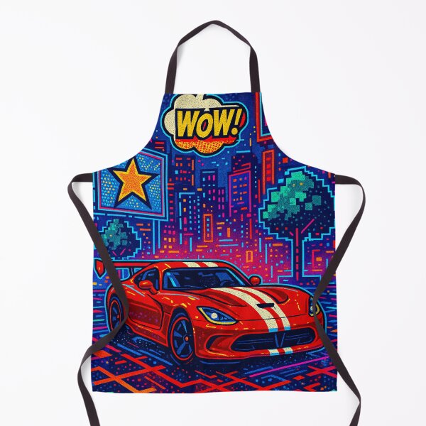 Item preview, Retro Supercar Racing Through Neon Pixel-Art City Nightscape designed and sold by RevUpDesign.