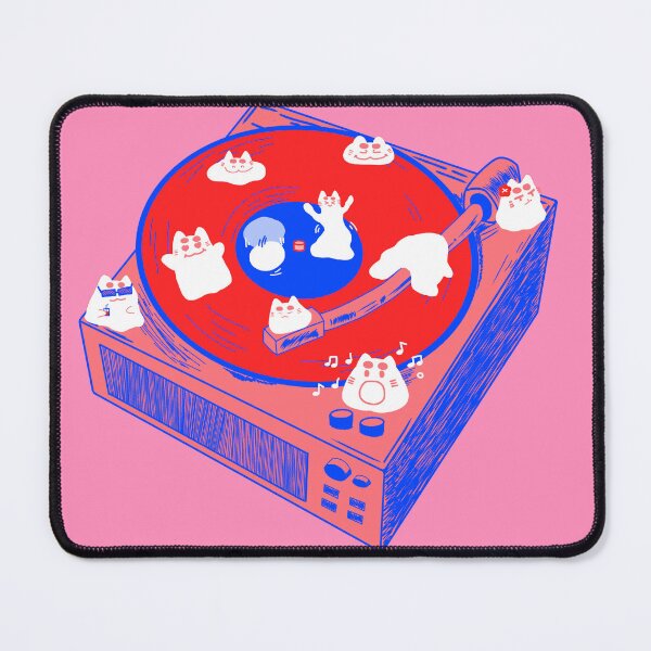 Item preview, cat slime on the vinyl record player designed and sold by luvissaya.