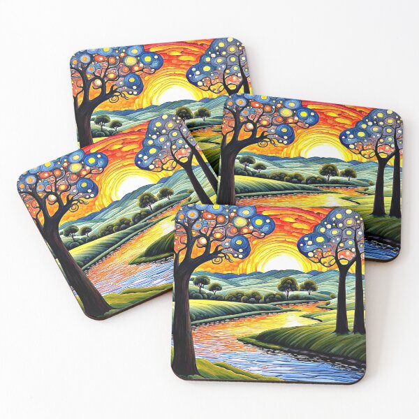 Item preview, Trees at sunset 4 designed and sold by George Hutton Hunter.