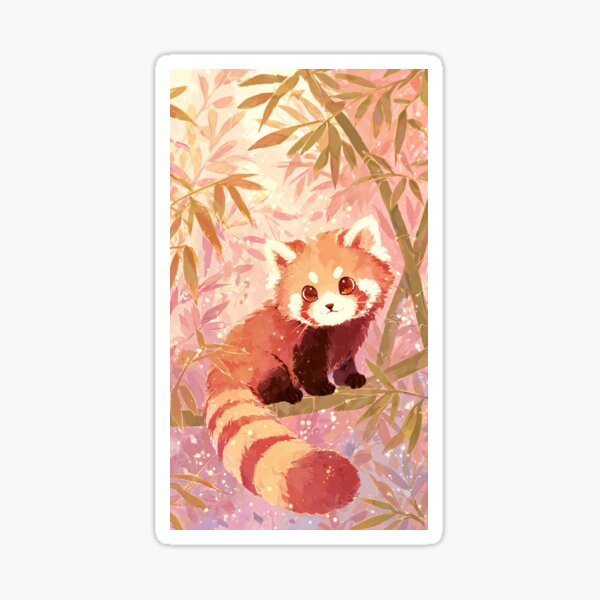 Vista previa del artículo con la obra «Panda rojo kawaii anime chibi», diseñado y vendido por Amidou27.