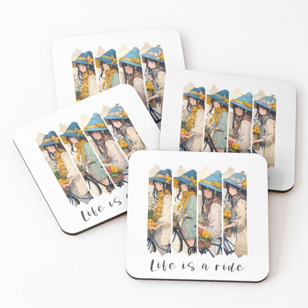 Item preview, Life is a Ride – Girl with Bicycle  designed and sold by MusesWhispers.