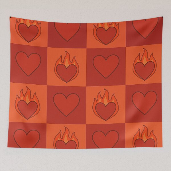 Item preview, Fiery Love Hearts Pattern designed and sold by Owcomm.
