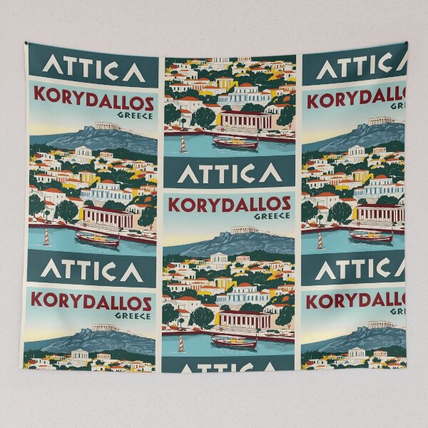 Item preview, Korydallos Attica Greece Vintage Travel Retro Tourism designed and sold by TravelersGems.