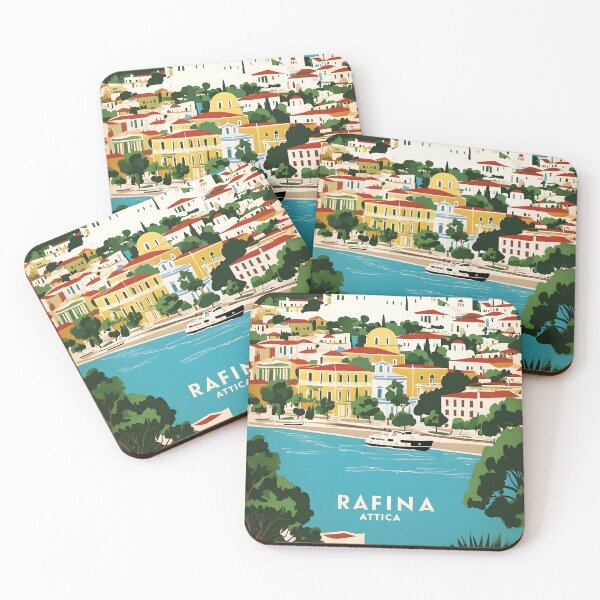 Item preview, Rafina Attica Greece Vintage Travel Retro Tourism designed and sold by TravelersGems.