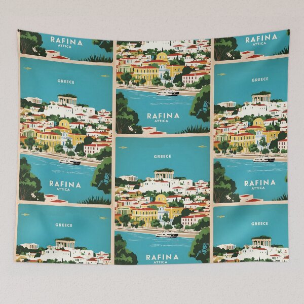 Item preview, Rafina Attica Greece Vintage Travel Retro Tourism designed and sold by TravelersGems.