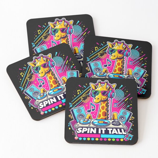 Item preview, Spin It Tall – Funny DJ Giraffe Party Design designed and sold by RowenaHicks.