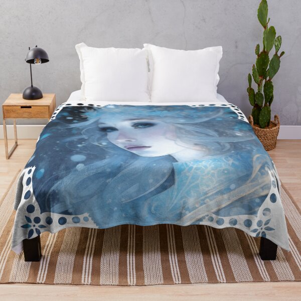 Item preview, Mystical Ice Queen - Fantasy Winter Goddess Portrait in Blue Tones designed and sold by Sandy Richter.
