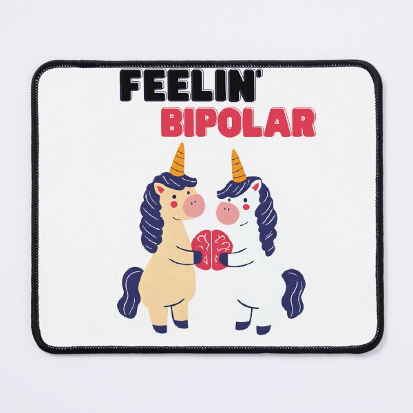 Item preview, Feelin’ Bipolar – Two Unicorns Sharing a Brain (Red & Black Mood Design) designed and sold by DataUnicorn.