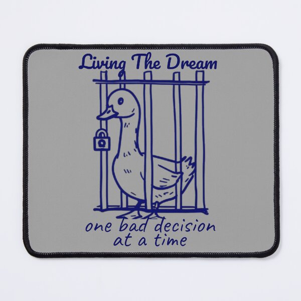 Item preview, Funny Goose in Jail - Living the Dream One Bad Decision at a Time - Blue Monochrome designed and sold by RedDogStudio.