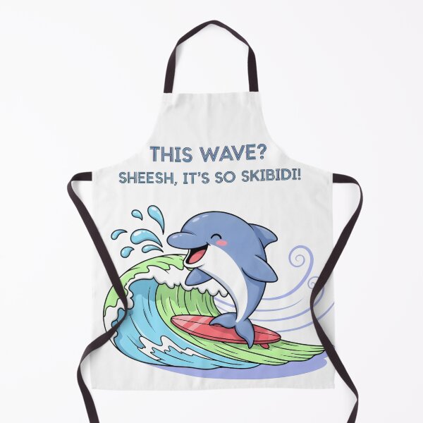 Item preview, This Wave? Sheesh, It’s So Skibidi! – Kawaii Dolphin Surf Vibes Digital Art designed and sold by AnnDesignStudio.