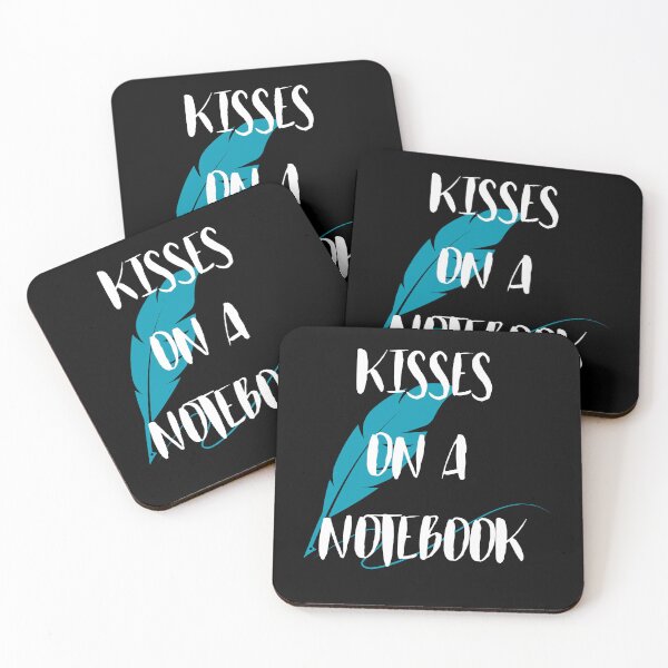 Item preview, KISSES ON A NOTEBOOK black with blue feather designed and sold by builditdefendit.