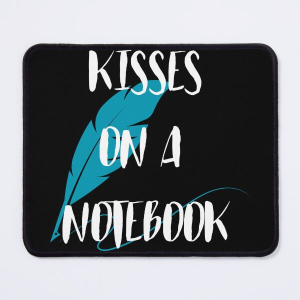 Item preview, KISSES ON A NOTEBOOK black with blue feather designed and sold by builditdefendit.