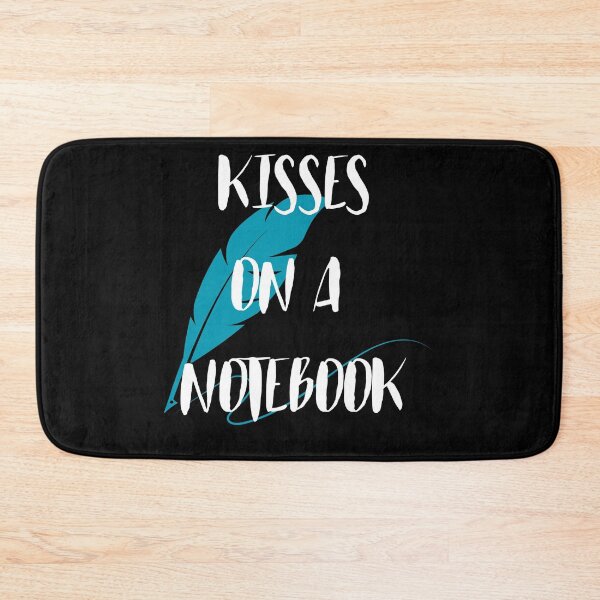 Item preview, KISSES ON A NOTEBOOK black with blue feather designed and sold by builditdefendit.