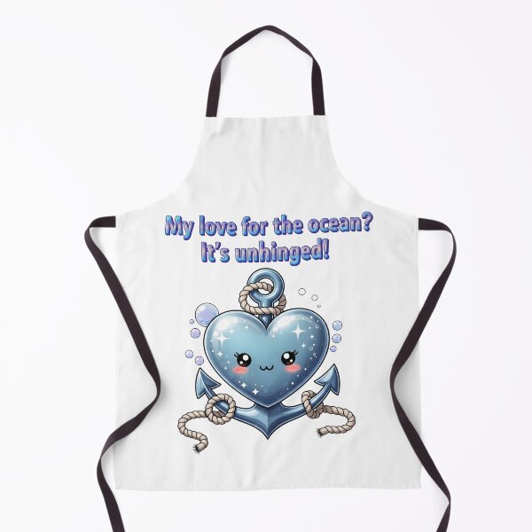 Item preview, My Love for the Ocean It's Unhinged Cute Kawaii Anchor Heart Sea Art designed and sold by AnnDesignStudio.