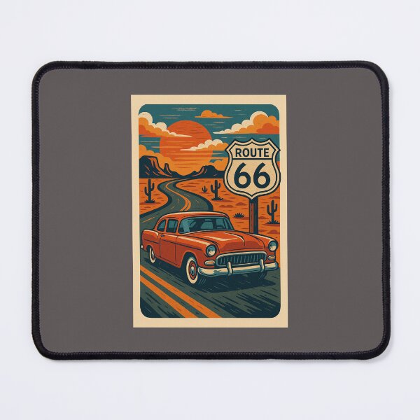 Item preview, Classic Car on Route 66 – Retro American Road Trip Design designed and sold by Aucia.
