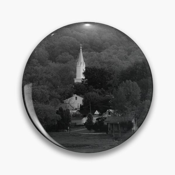 Item preview, Riverside Town and Church Steeple in Black and White designed and sold by MichaelPictures.