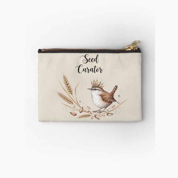 Item preview,  Seed Curator Wren | Rustic Crowned Bird with Wheat Motif designed and sold by Pelagic-Studio.