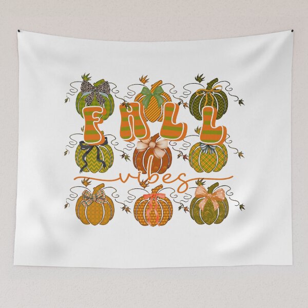Item preview, Fall Vibes Pumpkin Coquette Bows Green and Orange designed and sold by RoomShiners.