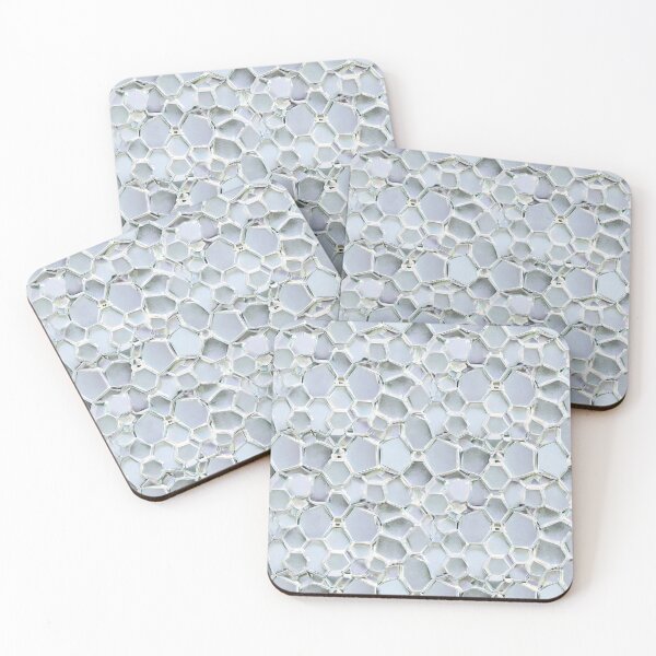 Item preview, Silver and White Freeform Honeycomb Faceted designed and sold by RoomShiners.