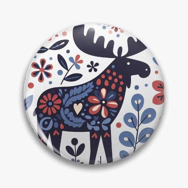 Item preview, Majestic Forest Moose - Scandinavian Folk Art by heidiannemorris © designed and sold by FOLK ART FUSION by heidiannemorris.
