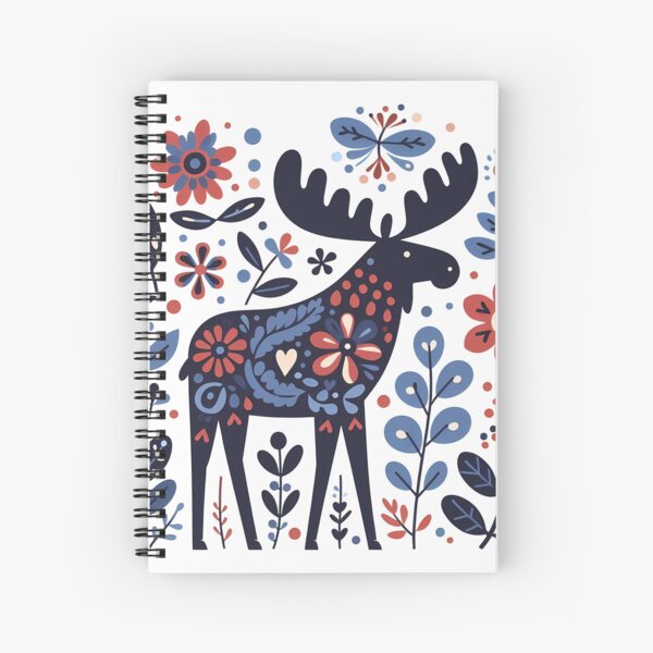 Item preview, Élan majestueux des forêts - Art populaire scandinave par heidiannemorris © designed and sold by FOLK ART FUSION by heidiannemorris.