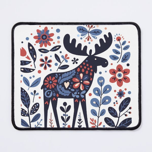 Item preview, Majestic Forest Moose - Scandinavian Folk Art by heidiannemorris © designed and sold by FOLK ART FUSION by heidiannemorris.