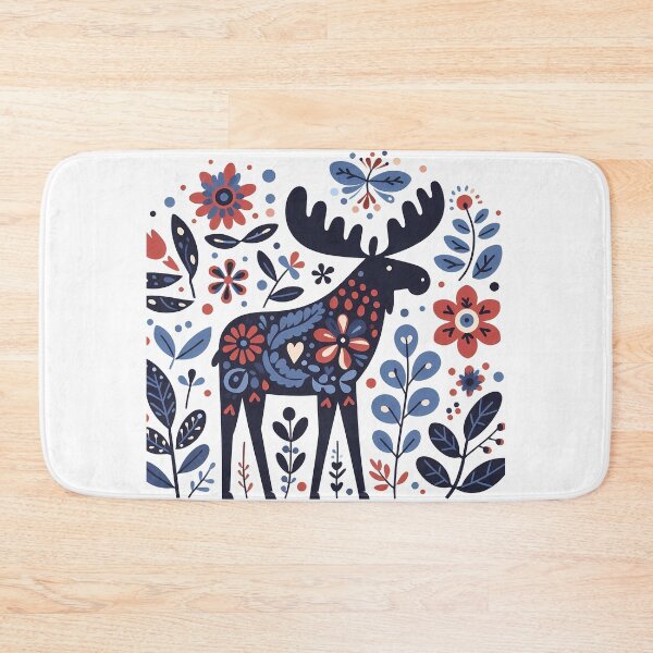 Item preview, Majestic Forest Moose - Scandinavian Folk Art by heidiannemorris © designed and sold by FOLK ART FUSION by heidiannemorris.