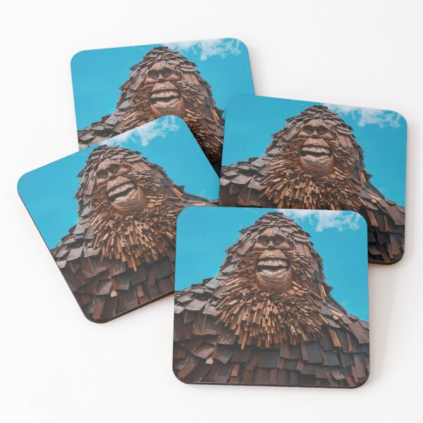 Item preview, Smiling Bigfoot Wood Sculpture Against Blue Sky designed and sold by MichaelPictures.