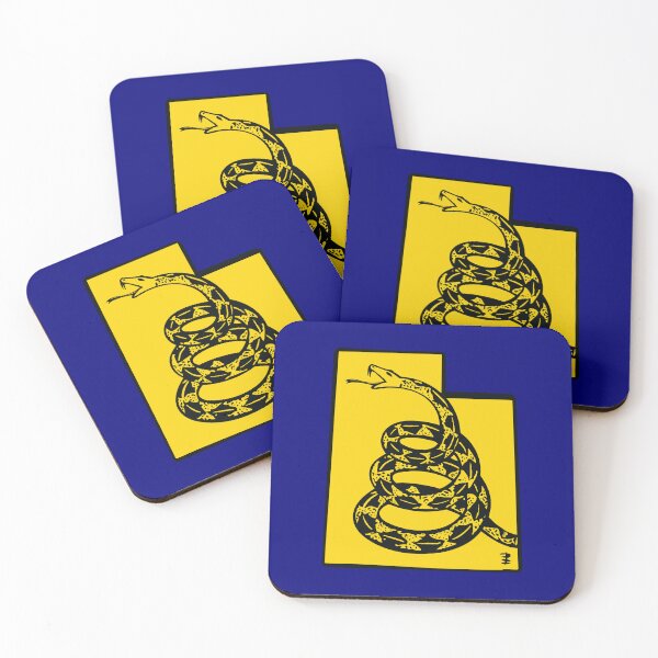 Item preview, UTAHN   - Libertarian - Don't Tread On Me Gadsden Snake on  UTAHMap on Blue default background, #020279  designed and sold by pelagio.