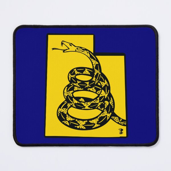 Item preview, UTAHN   - Libertarian - Don't Tread On Me Gadsden Snake on  UTAHMap on Blue default background, #020279  designed and sold by pelagio.