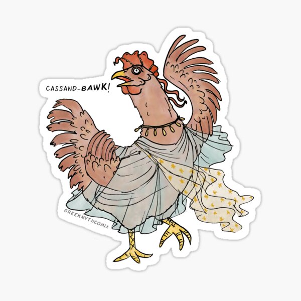 Item preview, Cassandra - Iliad, Trojan war, but make it chickens designed and sold by GreekMythComix.
