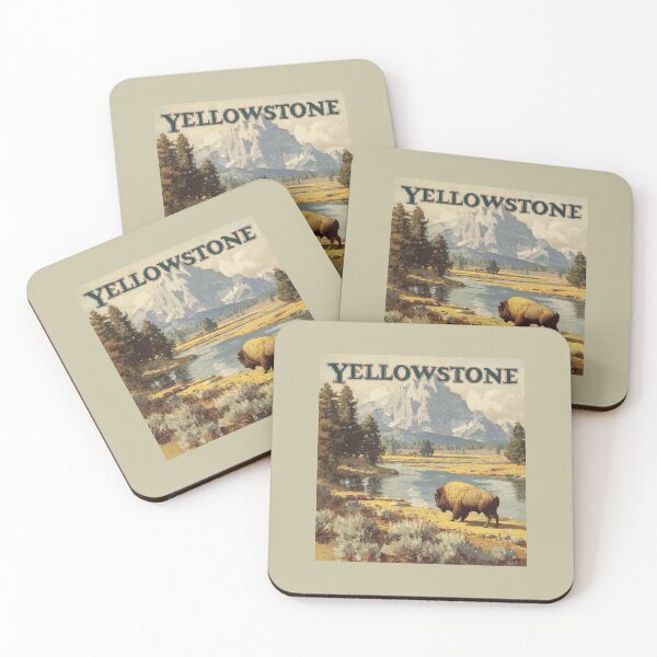 Item preview, A Vintage Illustration of Yellowstone National Park - US designed and sold by GoodOldVintage.