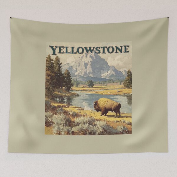 Item preview, A Vintage Illustration of Yellowstone National Park - US designed and sold by GoodOldVintage.
