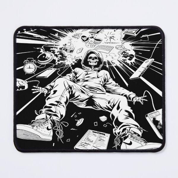 Item preview, Burnout Blast – Skeleton Exploding from Creative Overload  designed and sold by DeadlineSnacks.