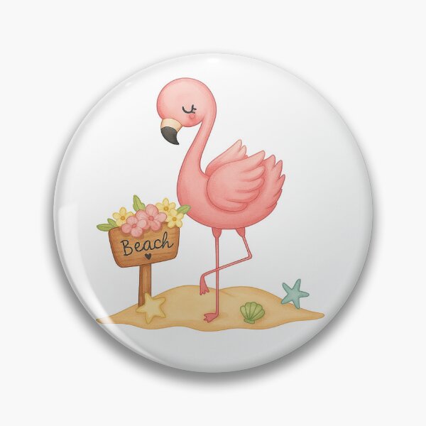 Item preview, Cute Pink Flamingo Beach Summer Design designed and sold by ArtfulWeave.