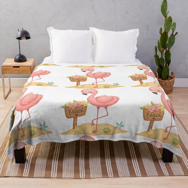 Item preview, Cute Pink Flamingo Beach Summer Design designed and sold by ArtfulWeave.