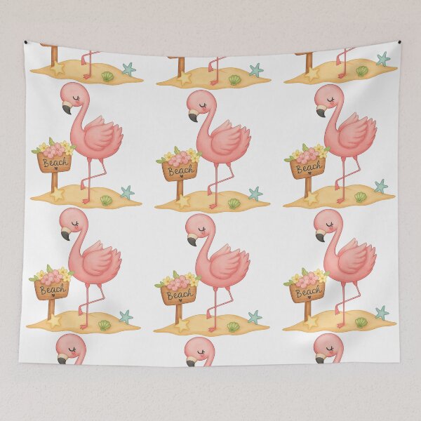 Item preview, Cute Pink Flamingo Beach Summer Design designed and sold by ArtfulWeave.