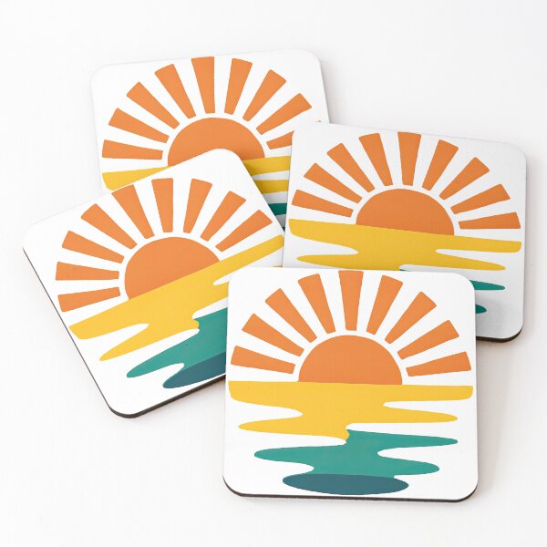 Item preview, Retro Sunset Beach Minimalist Design designed and sold by ArtfulWeave.