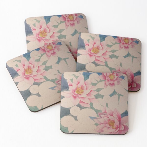 Item preview, Pink watercolour waterlilies (incomplete) designed and sold by esvb.
