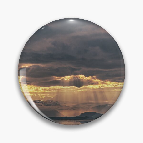 Item preview, Golden Light Over Icelandic Mountains – Sunset Rays Landscape designed and sold by Kristvin Gudmundsson.