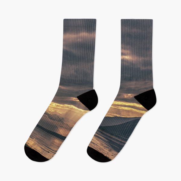 Item preview, Golden Light Over Icelandic Mountains – Sunset Rays Landscape designed and sold by Kristvin Gudmundsson.