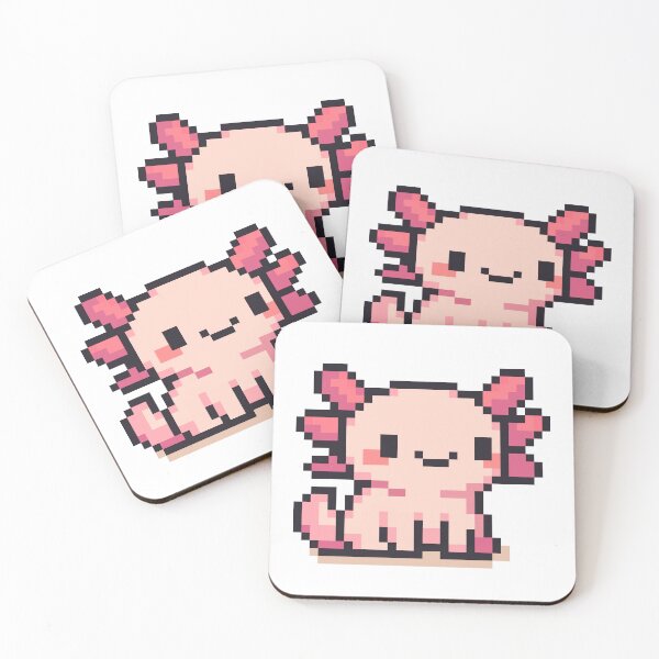 Item preview, Tiny Pixel Axolotl – Pink Standing Cutie designed and sold by retro_pixel.