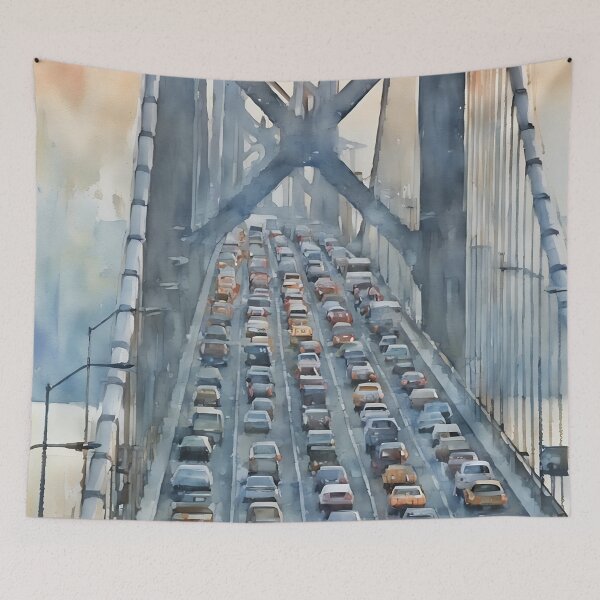Item preview, Bay Bridge Blockage designed and sold by RCWatercolours.