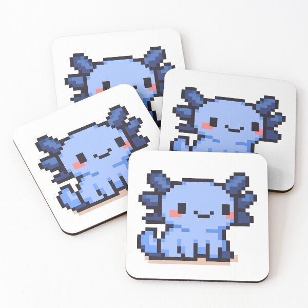 Item preview, Tiny Pixel Axolotl – Blueberry Standing Cutie designed and sold by retro_pixel.