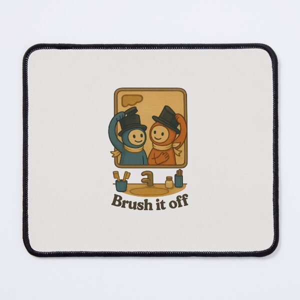 Item preview, Brush It Off – Whimsical Embroidery Bathroom Couple Scene designed and sold by ChibiMingle.