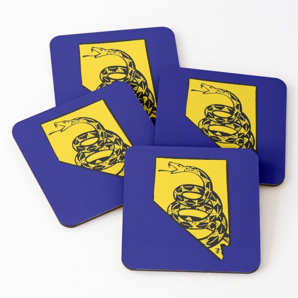 Item preview, NEVADAN  - Libertarian - Don't Tread On Me Gadsden Snake on  NEVADA Map on Blue default background, #020279  designed and sold by pelagio.